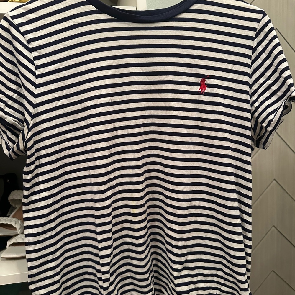 Polo Ralph Lauren Navy and White Striped Tee